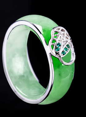 s925纯银戒指空托日韩玉石翡翠