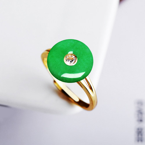 戒指空托S925银绿松石平安石戒托