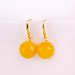 S925纯银耳钩耳环空托diy手工镶嵌蜜蜡琥珀南红绿松石耳饰配件