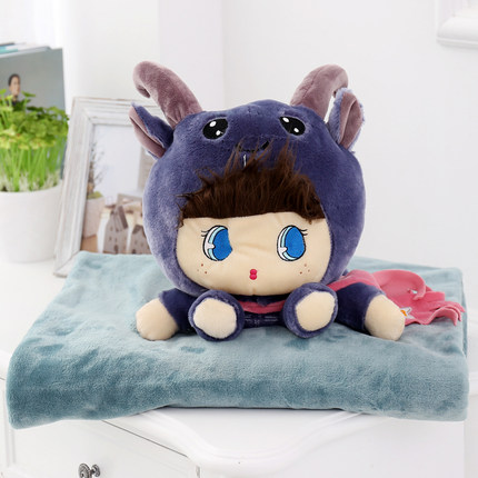 卡通午睡枕头被子汽车抱枕被子两用靠垫被大号空调被靠枕毯子p