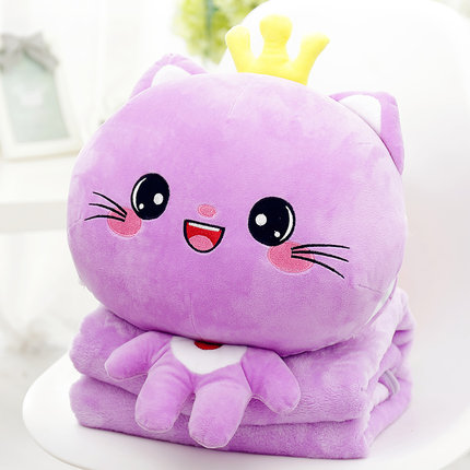 意屋语午睡枕头被子汽车抱枕被子两用靠垫被珊瑚绒空调被靠枕毯