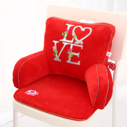 结婚款靠垫办公室卡通可爱腰枕大号椅子护腰靠枕靠背垫床头抱枕