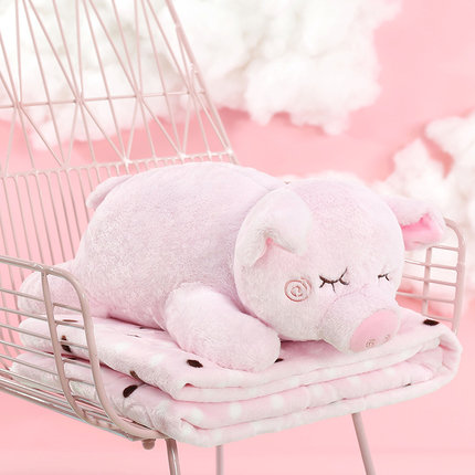 卡通可爱抱枕被子两用靠垫珊瑚绒汽车办公室空调被靠枕毯枕头