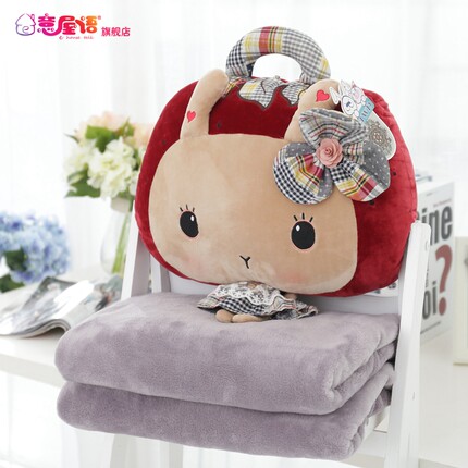 午睡枕头被子汽车抱枕被子两用靠垫被珊瑚绒空调被靠枕加厚毯子