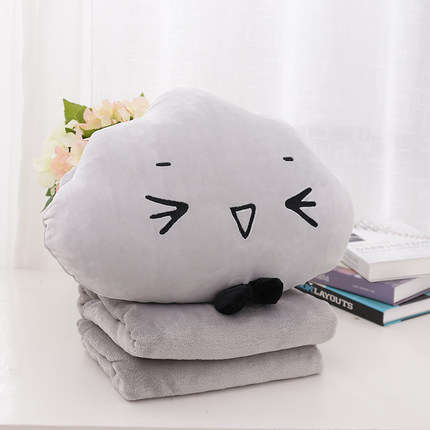 弹力柔软云朵抱枕被两用靠垫被午睡枕头汽车暖手大号靠枕毯子