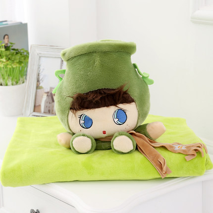 卡通午睡枕头被子汽车抱枕被子两用靠垫被大号空调被靠枕毯子p