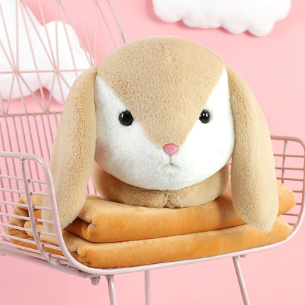 可爱午睡枕头办公室抱枕被子两用靠垫被珊瑚绒车用被靠枕毯子