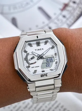 TIMEX天美时联名UFC Colossus 45毫米不锈钢手链手表TW2V84600