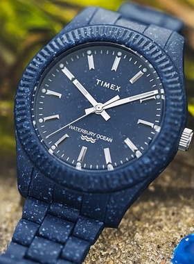 代购TIMEX天美时Waterbury Ocean蓝色海洋花生联名时尚石英男手表