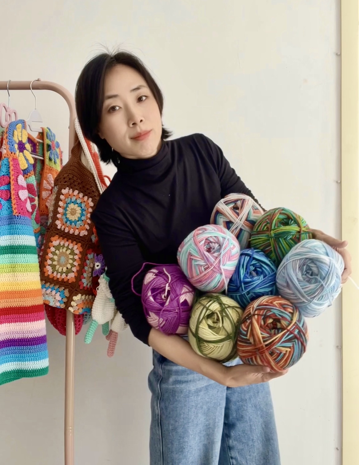 大团线中粗腈棉渐变色外单