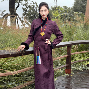 冬季藏服女博拉藏袍藏装女水貂毛西藏服民族风藏族服装高档锅庄裙