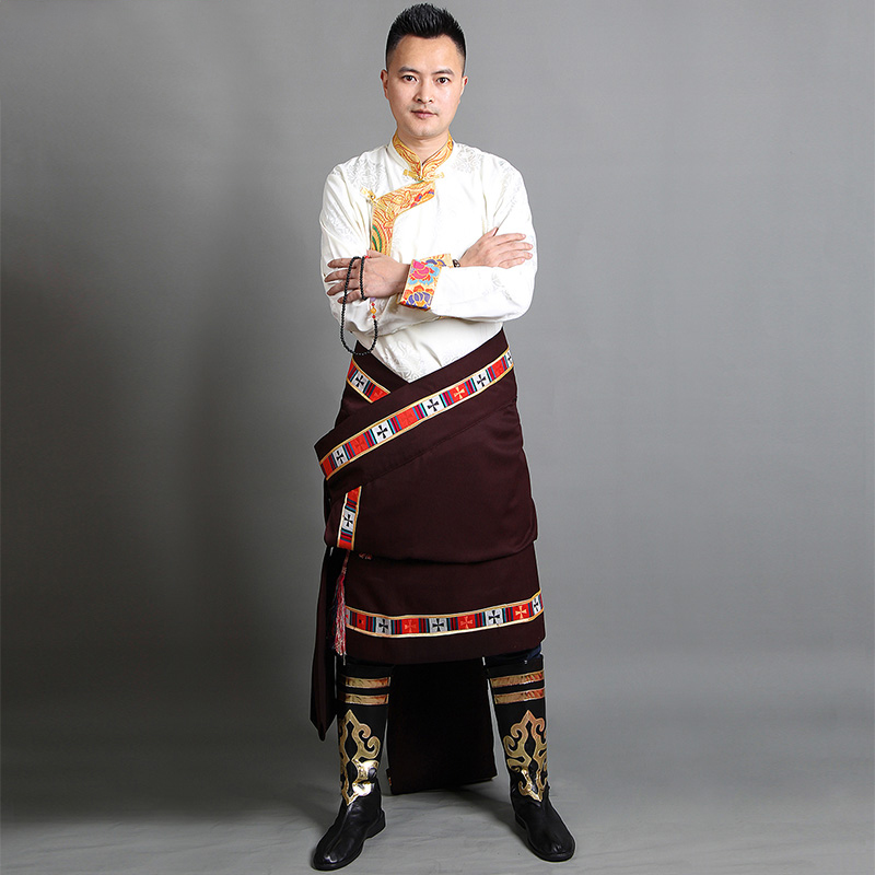 新款藏袍男原创西藏民族风服装氆氇花边藏服藏族服装藏装男款藏衣|msdalam kategori Pakaian Lelaki, pakaian kebangsaan - dari Buy2taobao.com untuk memberikan perkhidmatan ejen Taobao profesional membeli