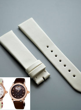 适用康斯登FC310 303 235原装品质绢丝表带珠光白快拆表耳