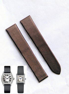 适用卡地亚坦克tank小旋风三色金Trinity龟形tortue真皮绢丝表带