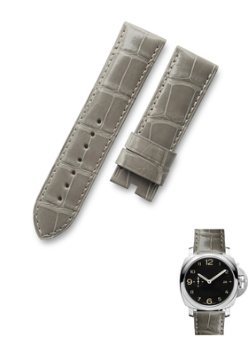 沛纳大海鳄鱼皮表带定制精选美洲短吻鳄A级皮22 24 26mm灰色墨绿