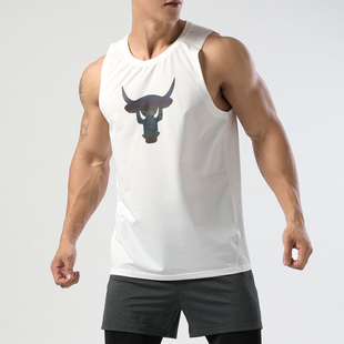 反光牛头健身衣运动背心男透气速干无袖田径训练服套装马拉松跑步