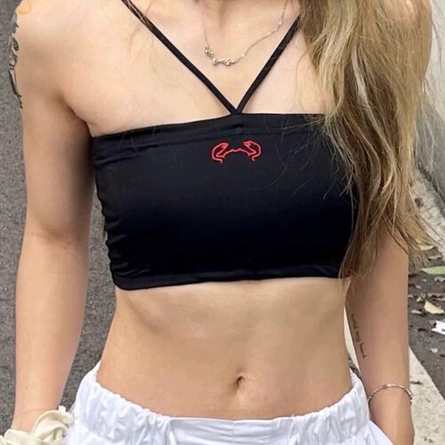HXIEN抹胸爵士运动性感辣妹背心防震美背带胸垫