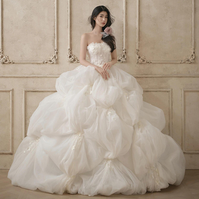 影楼拍照主题婚纱白色梦幻花神