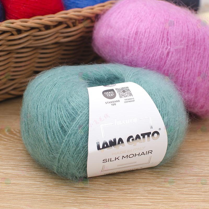 意大利lanagatto正品真丝马海毛