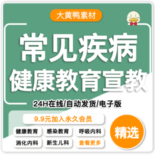 医院各科各类常见疾病健康教育手册 健康知识宣教读本Word版