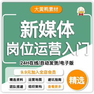 Y新媒体运营入门资料部门架构运营地图版权避坑岗位sop表格
