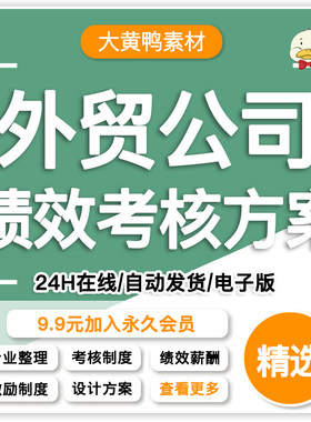 外贸公司绩效考核表格企业贸易员工薪酬福利管理制度设计方案模板