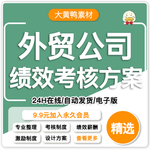 外贸公司绩效考核表格企业贸易员工薪酬福利管理制度设计方案模板