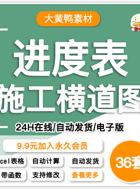 横道图Excel自动生成模板进度计划表制作建筑工程资料员施工2023