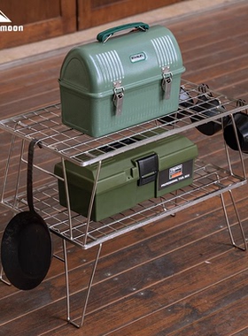 柯曼新款不锈钢折叠网桌T-235A 自驾游IGT户外轻量烧烤桌子置物架