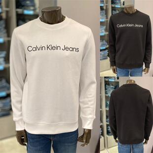 23秋J322333男简约印花绒粒圆领卫衣 Jeans韩国代购 klein Calvin