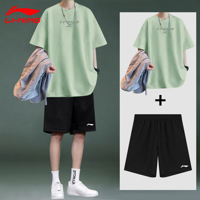 李宁运动休闲套装男夏季新款