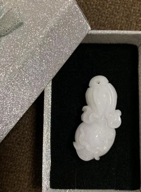 翡翠A货吊坠小白菜玉坠小金鱼造型传统链坠古风系列饰品赠送红绳