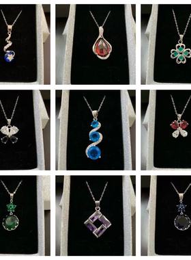 包邮彩色锆石欧美气质女式吊坠