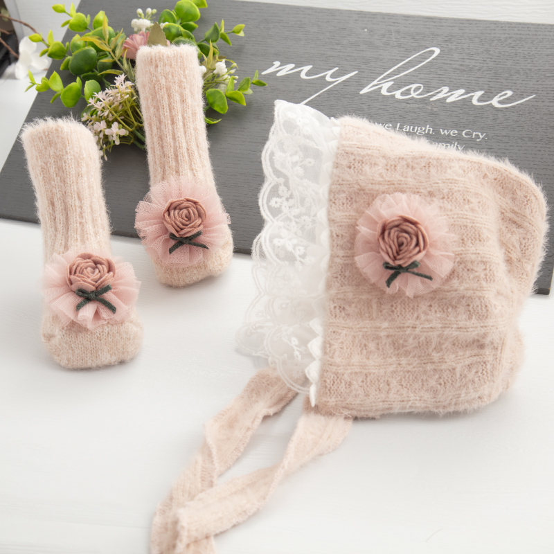 婴儿帽子春秋季可爱包头胎帽宝宝小月龄新生公主蕾丝宫廷护耳帽冬