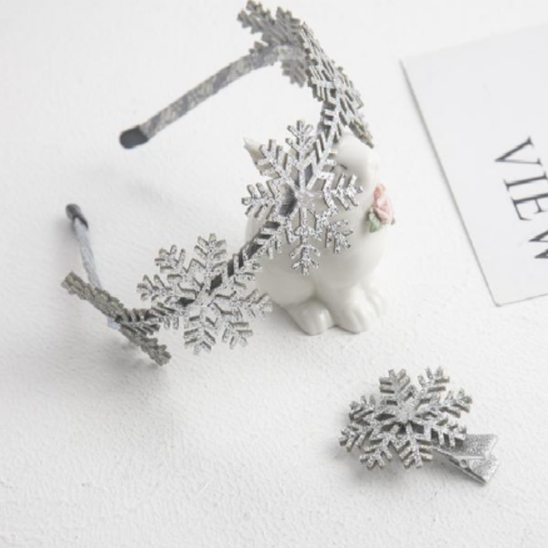圣诞发夹雪花发箍可爱