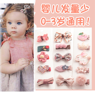 婴儿发夹女宝宝不伤发全包布婴幼儿汗毛夹安全头饰发卡子儿童发饰