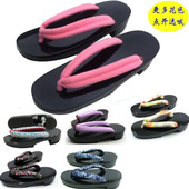 雪小路野蔷薇 橡胶底 琪露诺 实木 凛凛蝶cos和风 拖鞋 高货木屐