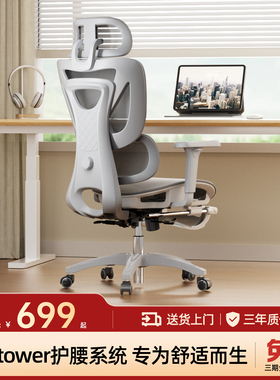 TotGuard人体工学椅电脑椅子家用办公久坐舒适撑腰座椅E1