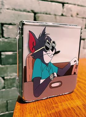 适用于韩版三星zflip6手机壳新出zflip5/4折叠屏Galaxy ZFlip7/2/3卡通w24/w23flip心系天下开车猫咪硬壳