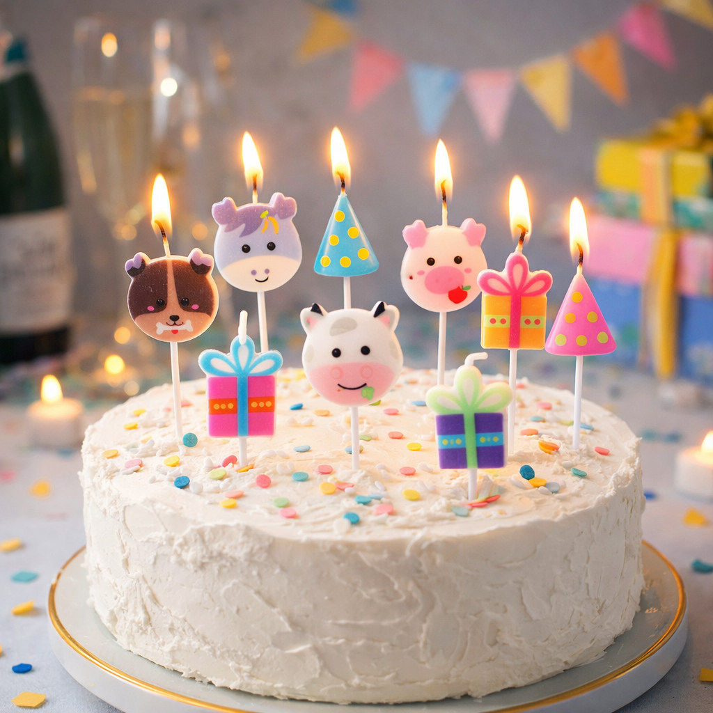 包邮卡通动物蜡烛礼盒礼物蜡烛蛋糕装饰小猪小牛儿童生日烘焙插件