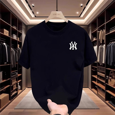 夏季新款100%纯棉短袖T恤男士美式潮牌百搭宽松半袖潮流情侣上衣