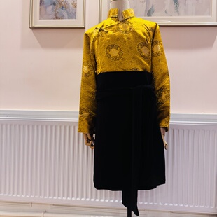 样裹裙锅庄男式 黑色一整片式 裹裙 素雅百搭藏式 安多姑娘推黑色经典