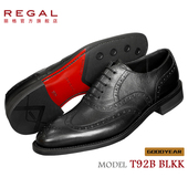 REGAL丽格T92B商务正装 布洛克皮鞋 真皮手工固特异男士 英伦牛津鞋