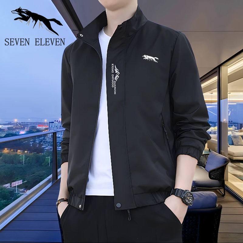 断码狼男士夹克衫春秋款2025新款休闲时尚百搭立领中青年运动风衣