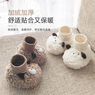 婴儿鞋 软底地板鞋 脚套加绒厚棉鞋 12个月 子保暖袜套新生儿秋冬季