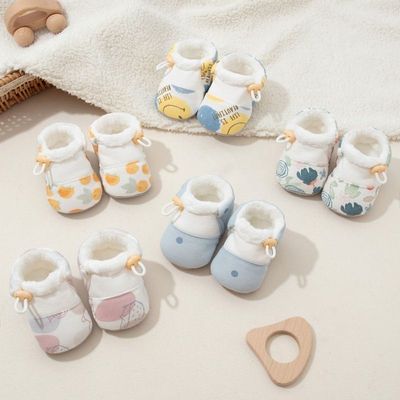 婴儿秋冬季棉鞋男女宝宝加绒软底步前鞋套0-1岁防掉加厚保暖舒适