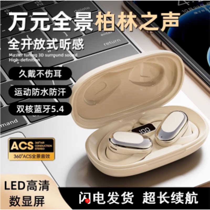 德国工艺AI智能蓝牙耳机2025新款柏林之声无线耳挂式欧麦超长续航