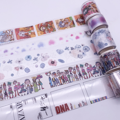 手帐胶带人物 杂志透明框 PET复古花日常简约实用彩色整卷韩版diy