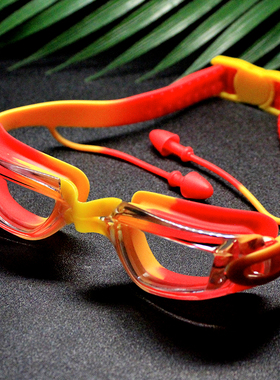 ZWER儿童泳镜女高清防水防雾大框连体耳塞专业潜水游泳男童送鼻夹