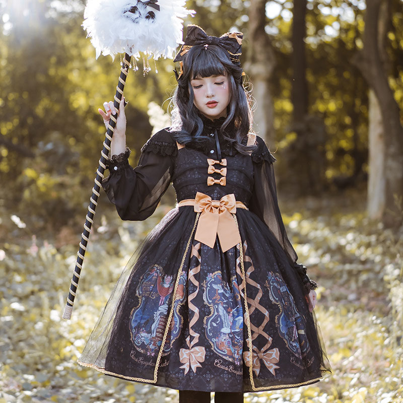 【现货即发】cel洋装设计原创古典洋装lolita天鹅梦jskii型黑纱款